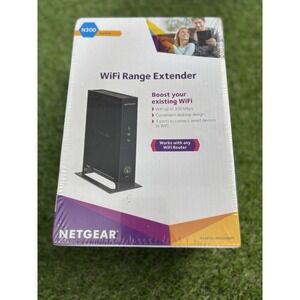 NETGEAR WN2000RPT WiFi Range Extender w 4 ethernet ports N300 Range New-Sealed